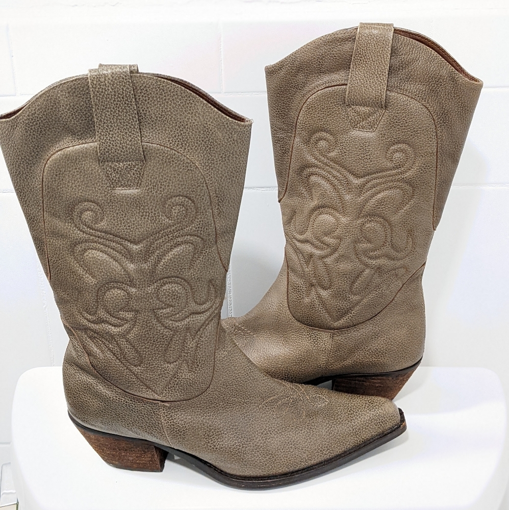 Nine West leather cowboy boots